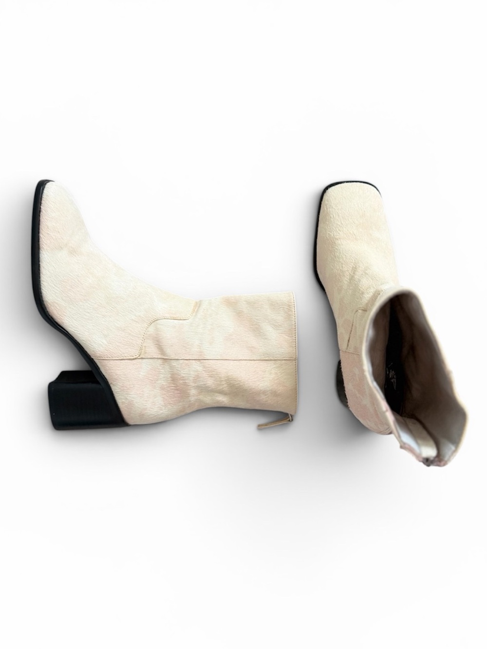 Intentionally Blank PG Moo Boots Cow Print Western Heels